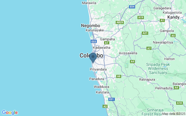 Kaart met locatie Colombo Zoo